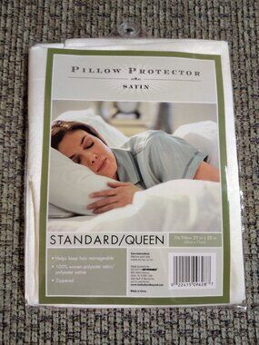 NEW Satin Standard Queen Pillow Protector By Bed Bath & Beyond